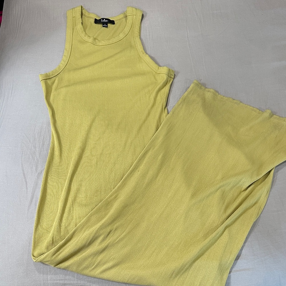 Lulu's Mustard Yellow Sleeveless Maxi Dress